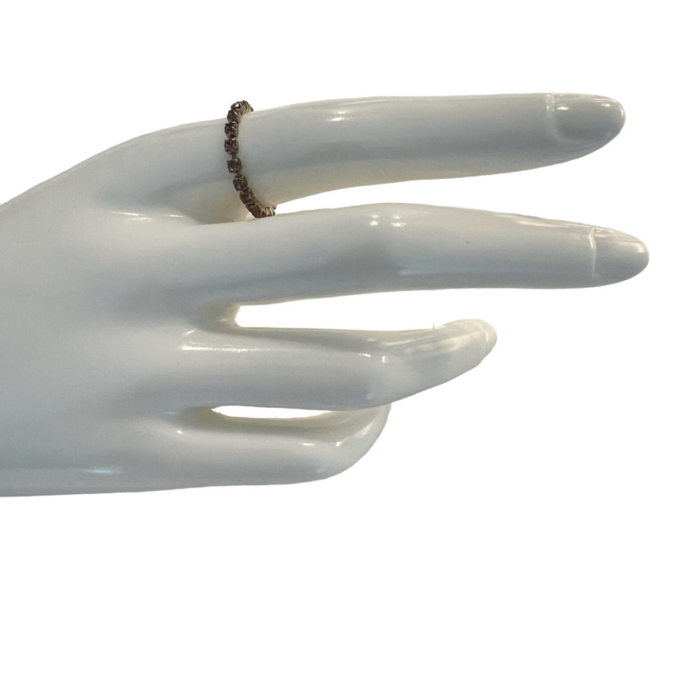 Pink Rhinestone Stretchable Pinky Ring